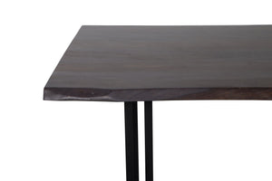 Porter Designs Porter Manzanita Live Edge Solid Sheesham Wood Dining Table With Customizable Metal Base, Gray Gray Wood 07-196-01-7030w-kit
