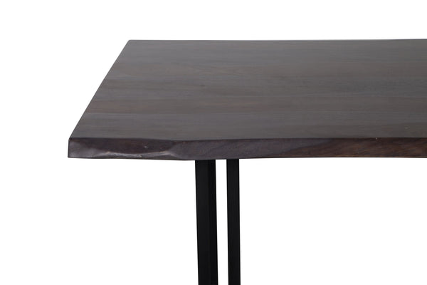 Porter Designs Porter Manzanita Live Edge Solid Sheesham Wood Dining Table With Customizable Metal Base, Gray Gray Wood 07-196-01-7030w-kit