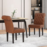 Christopher Knight Home® - Noble House - Elwood Contemporary Tufted Rolltop Dining Chairs - Set of 2