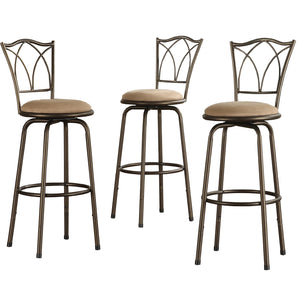 Homelegance By Top-Line Donaghy Double Cross Adjustable Swivel Stools (Set of 3) Bronze Engineered Wood