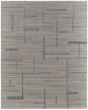 Feizy Rugs Longridge Hand Woven Geometric Design Rug - Luxurious High-low Pile For Modern Home Décor Ivory,Blue Viscose,Wool T09t8002bgeblue10