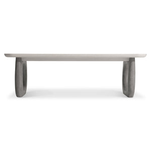 Bernhardt Bernhardt Sereno Cocktail Table With Walnut Lutra Top & Sasso Faux-Stone Resin Supports, 58"W 329021