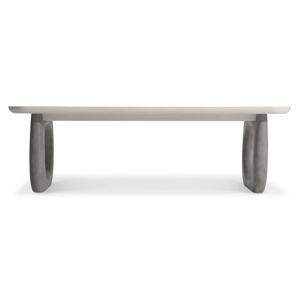 Bernhardt Bernhardt Sereno Cocktail Table With Walnut Lutra Top & Sasso Faux-Stone Resin Supports, 58"W 329021