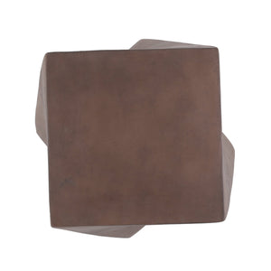 English Elm Outdoor Sculptural Twisted Cube Concrete Side Table for Patio Deck or Garden 73456.00