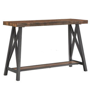 Homelegance By Top-Line Alastor Sofa Table with Shelf Brown MDF