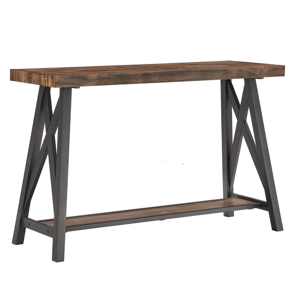Homelegance By Top-Line Alastor Sofa Table with Shelf Brown MDF