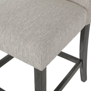 English Elm Christopher Knight Home® - Contemporary Button-Tufted Fabric Counter Stools Set of 2 with Espresso Legs, Waffle Stitch Comfort LIGHT GREY 71254.00LGRY