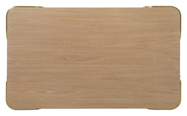 Hooker Furniture Banyon Banyon Bay Rectangle Cocktail Table → Desert Oak Wire-Brushed Top With Brushed Brass Supports, 50" 6081-80110-82