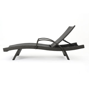 English Elm Christopher Knight Home® - Salem Pe Wicker Chaise Lounge - Adjustable Outdoor Comfort In Stylish Grey For Patios & Pools 52005.00ARMGRY