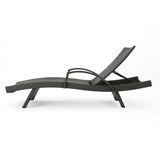 Christopher Knight Home® - Noble House - Salem Outdoor Grey Wicker Armed Chaise Lounge