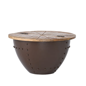 English Elm Christopher Knight Home® - WOODEN Mango Wood & Iron Coffee Table with Hinged Storage, Modern Industrial Drum Design (30.5") 66499.00