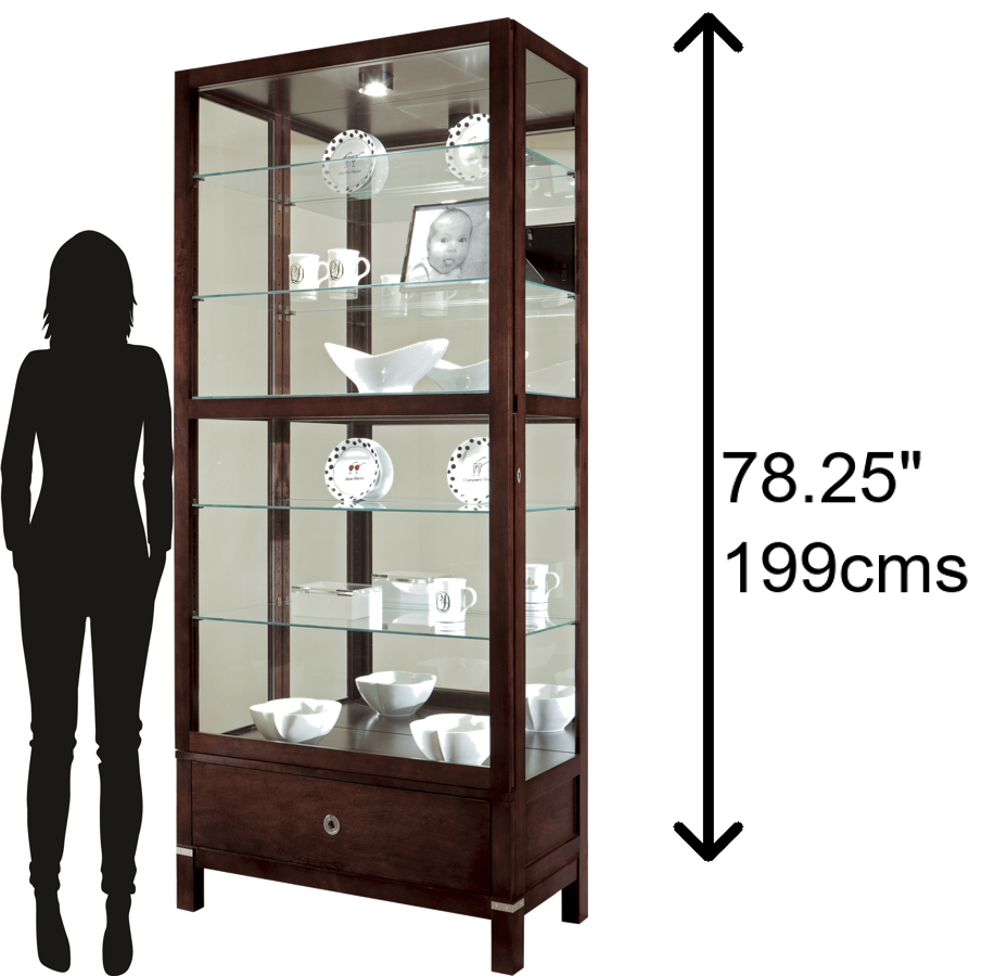 Hekman Furniture 680515 Williamson Curio Cabinet - Elegant Lighted Display With Adjustable Glass Shelves & Locking Door Espresso Williamson Curio Display Cabinet 680515