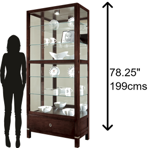 Hekman Furniture 680515 Williamson Curio Cabinet - Elegant Lighted Display With Adjustable Glass Shelves & Locking Door Espresso Williamson Curio Display Cabinet 680515