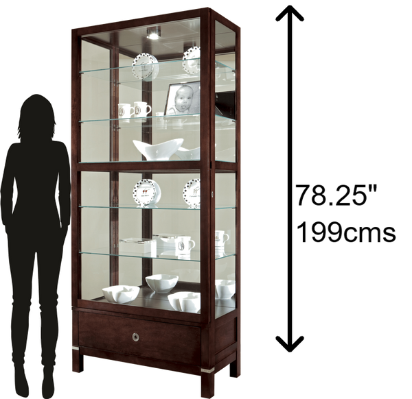 Hekman Furniture 680515 Williamson Curio Cabinet - Elegant Lighted Display With Adjustable Glass Shelves & Locking Door Espresso Williamson Curio Display Cabinet 680515