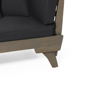 English Elm Christopher Knight Home® - OTTAVIO Acacia Outdoor Sofa Daybed Convertible Expandable with Water-Resistant Cushions, Grey Patio Luxury 63454.00BLK