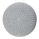 Hearth and Haven Zenithar Multi-functional Round Braided Pouf with Natural Pattern B136P159299 Light Blue