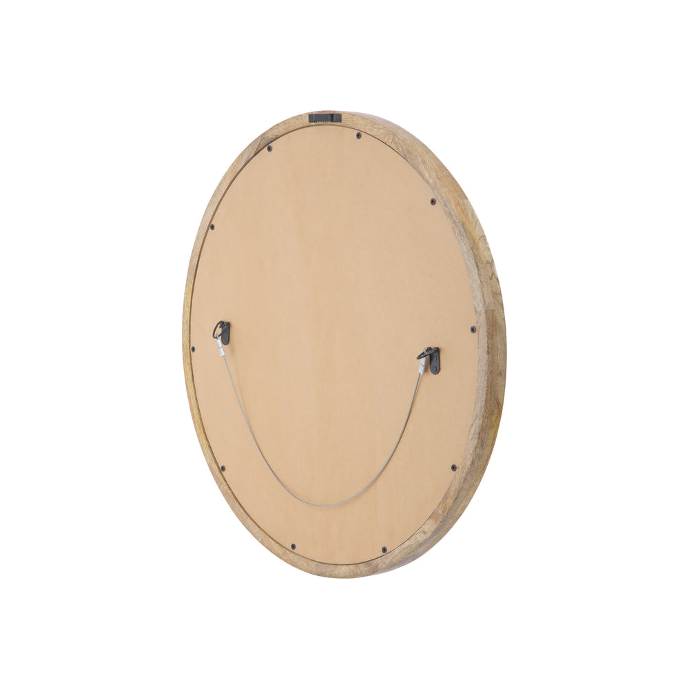English Elm Christopher Knight Home® - MANGO Round Mango Wood & MDF Mirror 27" Natural Finish — Rustic Wall Accent, Durable Glass Frame 66673.00