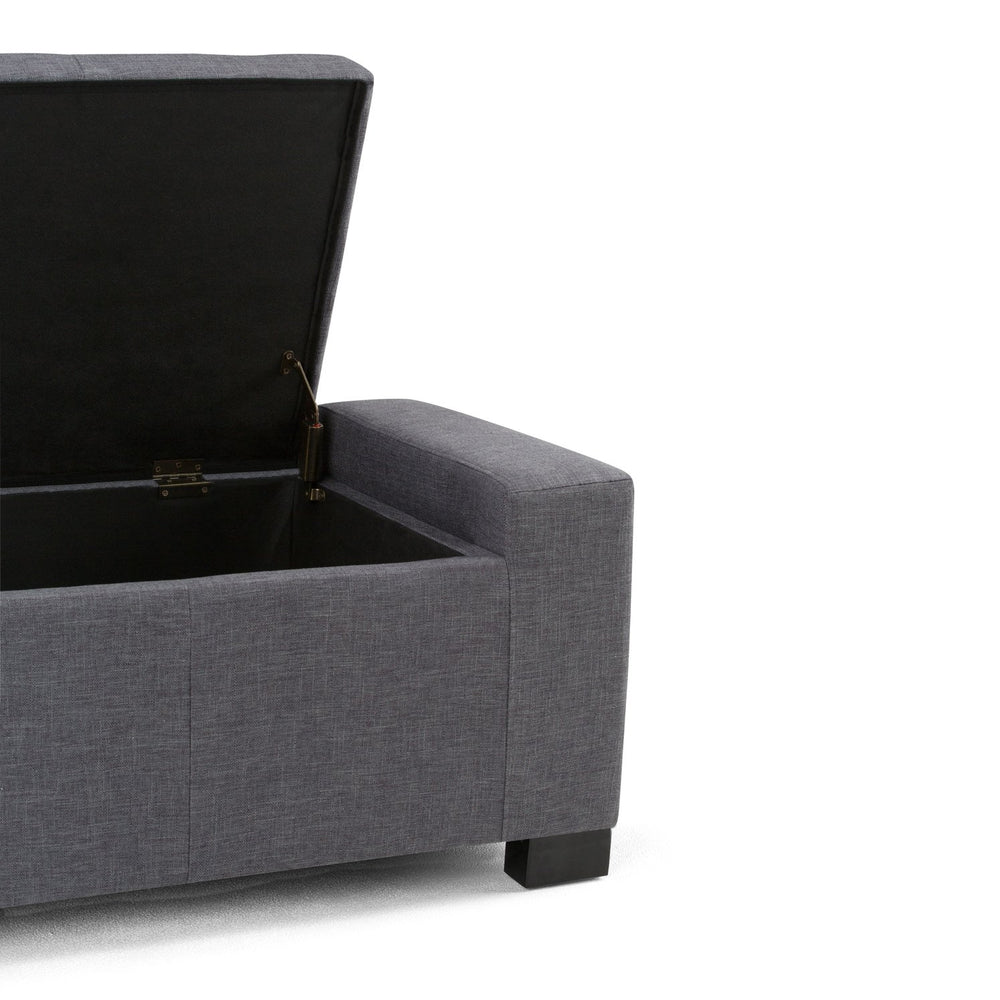 English Elm Laredo Large Storage Ottoman – Stylish Slate Grey Bench With Ample Storage & Comfortable Seating B136P159046