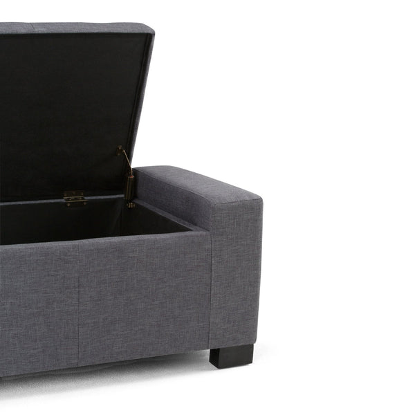 English Elm Laredo Large Storage Ottoman – Stylish Slate Grey Bench With Ample Storage & Comfortable Seating B136P159046