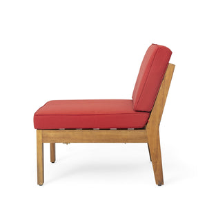 English Elm Christopher Knight Home® - Grenada 5-Seater Handcrafted Acacia Wood Sectional Sofa Set With Water-Resistant Cushions & Table N773OS00058R