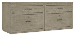 Hooker Furniture Linville Weathered Mink 72” Credenza With Lockable Lateral Files, Pendaflex-Ready Storage And Display 24.00 L x 72.00W x 30.00H 6150-10910-85