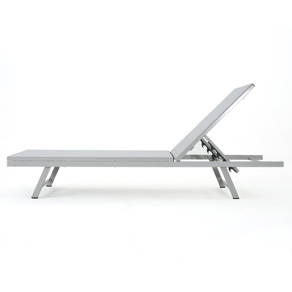English Elm Christopher Knight Home® - SALTON Chaise Lounge with Breathable Nylon Mesh Seating, Lightweight Recliner for Outdoor Comfort and Style Natural 60919.00GRYMSHMP2