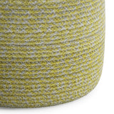 Hearth and Haven Zenithar Multi-functional Round Braided Pouf with Natural Pattern B136P159301 Muted Yellow