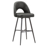 Homelegance By Top-Line Amala Metal Swivel 29" Bar Height Stools (Set of 2) Dark Grey Engineered Wood