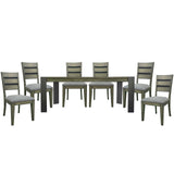 Cedar Fork - Dining 78 in. with 6 ladderback chairs Smoked Arabica DCED-7PC-78REC-2018-SMA Parker House