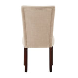 Homelegance By Top-Line Harmonn Linen Parsons Dining Chairs (Set of 2) Beige Rubberwood