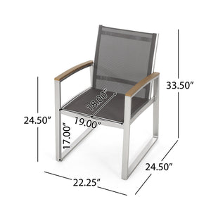 English Elm Glasgow Outdoor Dining Chair Set Aluminum Mesh Mid-century Modern Patio Seating 62759.00