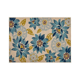 Christopher Knight Home® - Noble House - Wildwood Outdoor 5'3" X 7' Floral Area Rug, Ivory and Blue