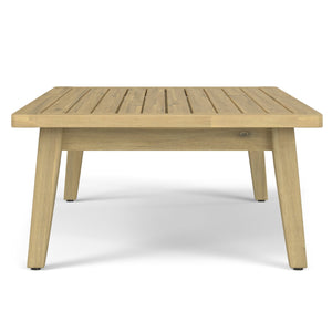 English Elm Palmetto Solid Acacia Outdoor Coffee Table in Light Teak — Handcrafted, Weather-Resistant 43.3"W B136P159371