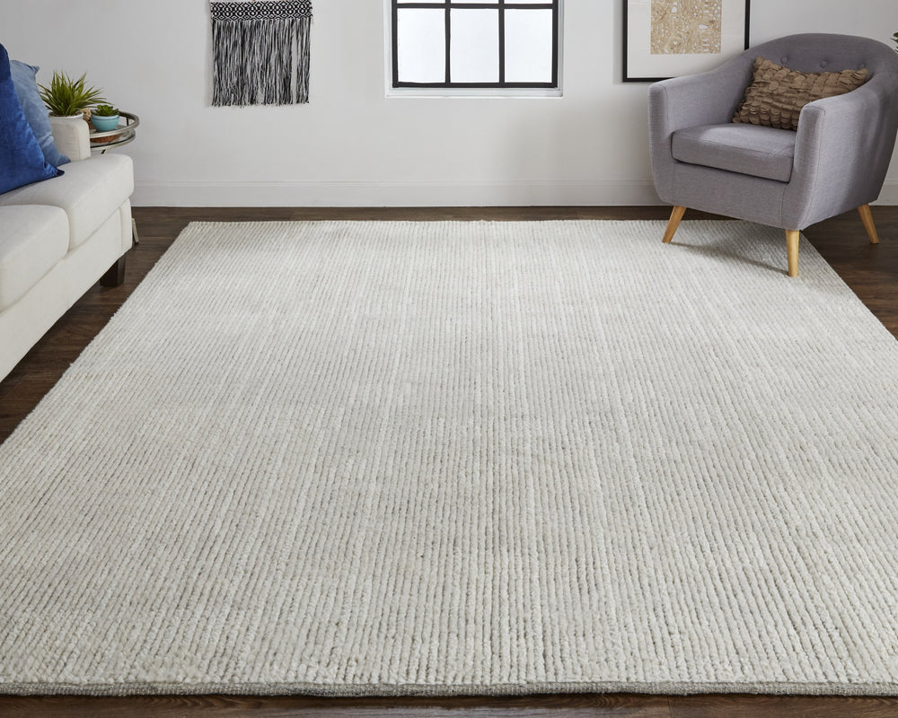 Feizy Rugs Alford Hand Knotted Wool Area Rug - Ultra-soft, Neutral Geometric Design For Modern Home Décor Ivory,Tan Wool Alf6922fivy000f99