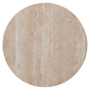 Hooker Furniture Round Martini Table With Gold Iron Legs And Travertine Top — Petite Elegant Accent For Small Spaces 5540-50001-GLD