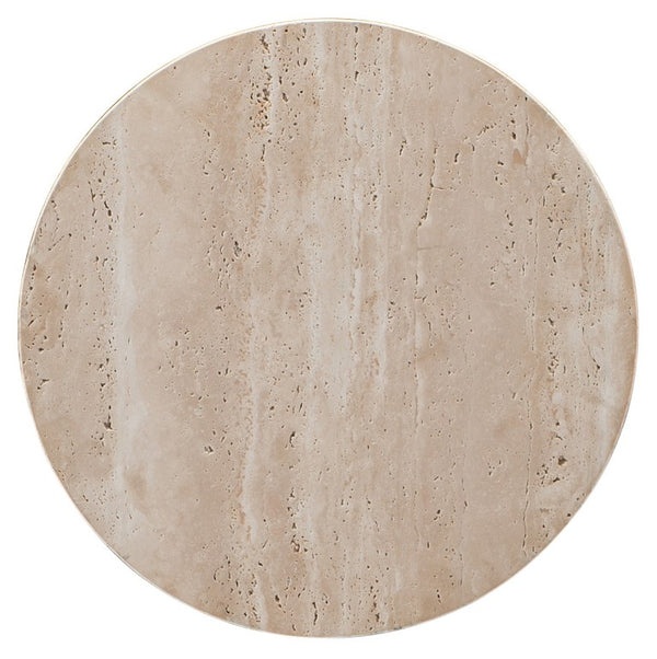 Hooker Furniture Round Martini Table With Gold Iron Legs And Travertine Top — Petite Elegant Accent For Small Spaces 5540-50001-GLD