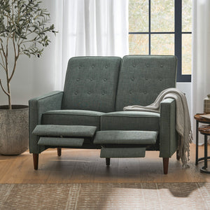 English Elm Christopher Knight Home® - DOUBLE Recliner Fabric Sofa with Plush Cushions and Space-Saving Design for Living Rooms, 49"L Gray 72478.00FGRY