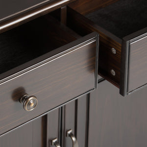 English Elm Connaught Handcrafted Solid Wood Storage Cabinet In Dark Chestnut Brown - Timeless Colonial Design B136P158125