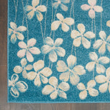 Nourison Tranquil TRA04 Machine Made Power-loomed No Border Indoor Only Contemporary  Rug Turquoise, Turquoise Blue 100% Polypropylene 99446484925