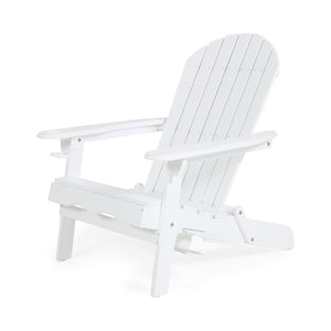 English Elm Christopher Knight Home® - BELLWOOD Adirondack Chair with Folding Design, Rustic Outdoor Wood Seat, Built-In Cup Holder Comfort White 37.75 L x 26.75 W x 8.5 H 68940.00WHI