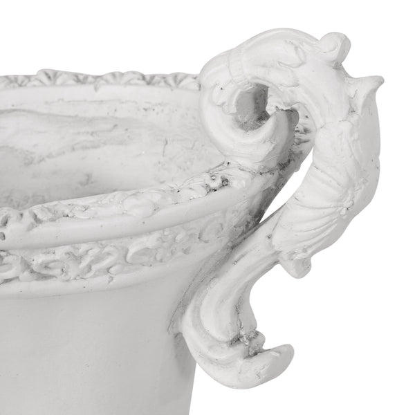 English Elm Mgo Roman Botanical Relief Urn Planter Faux Stone Finish for Patio or Entryway 63404.00WHI