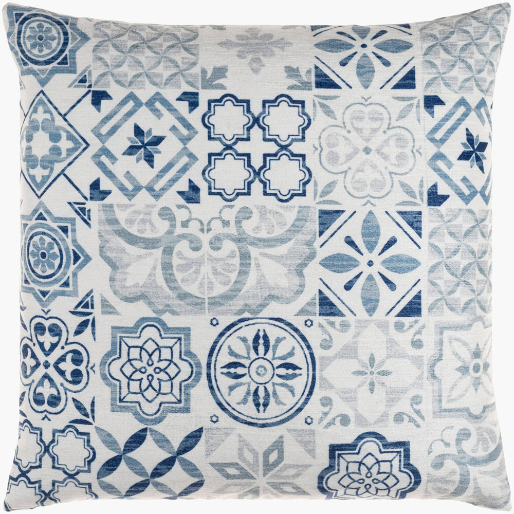 Surya Valla 18" Global Inspired Accent Pillow - Elegant, Durable Design For Eclectic Home Decor Charm Light Slate Polyester,Linen Vaa001-1818p