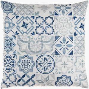 Surya Valla 18" Global Inspired Accent Pillow - Elegant, Durable Design For Eclectic Home Decor Charm Light Slate Polyester,Linen Vaa001-1818p