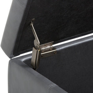 English Elm Dover Storage Ottoman Bench - Versatile Stone Grey Faux Leather With Hidden Storage & Comfort B136P159042