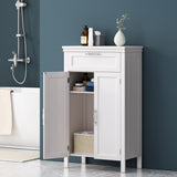 Christopher Knight Home® - Noble House - Edgell Modern Bathroom 2 Door Floor Storage Cabinet with Drawer