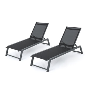 English Elm Christopher Knight Home® - Myers Chaise Lounge Set - Stylish, Adjustable, Weather-Resistant Loungers For Outdoor Relaxation 61407.00BBLKMP2