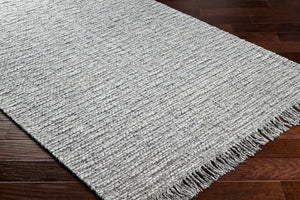 Surya Valeria 2' X 3' Handmade Rug – Luxurious Fringe Design, Soft Polyester-wool Blend, Modern Style Decor Light Slate Wool,Viscose,Polyester Vae2301-23