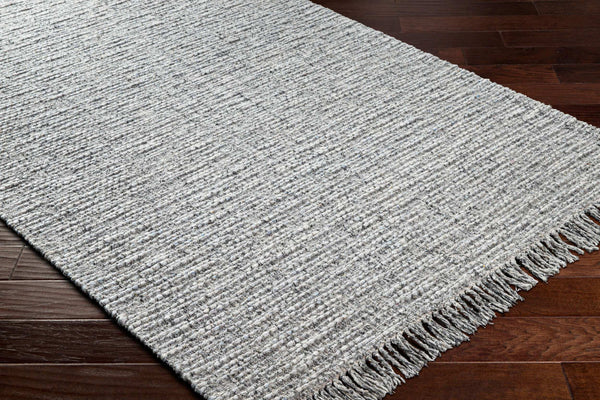 Surya Valeria 2' X 3' Handmade Rug – Luxurious Fringe Design, Soft Polyester-wool Blend, Modern Style Decor Light Slate Wool,Viscose,Polyester Vae2301-23