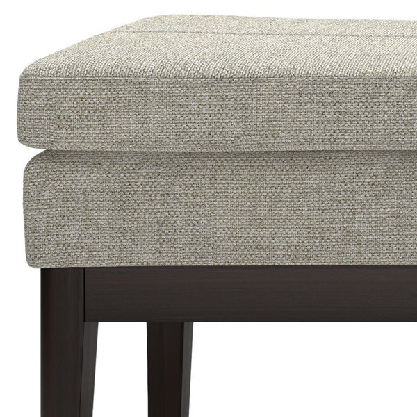 English Elm Carlson Mid-Century Ottoman Bench In Durable Greige Fabric - Stylish Seating For Any Room Decor B136P159235