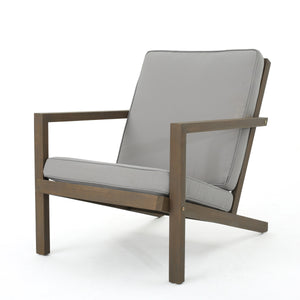 English Elm Christopher Knight Home® - LEAH Acacia 3-Piece Outdoor Chat Set with Water-Resistant Cushions and Slat Paneled Tabletop Beige 40 L x 25.75 W x 18.75 H 60915.00GRY